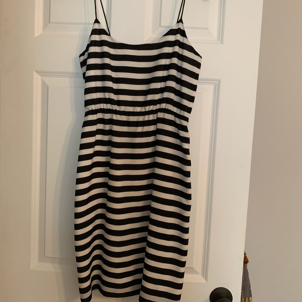 Striped black and white J Crew dress